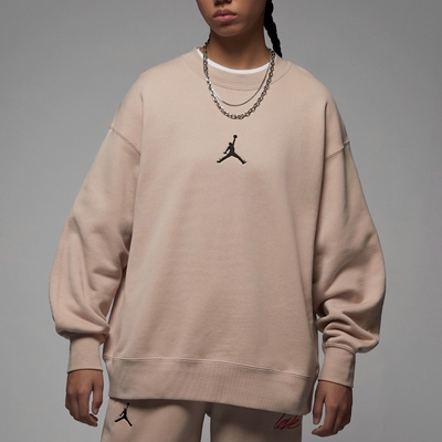 NIKE AS W J FLIGHT FLEECE CREW 女長袖上衣-粉-FD4803292