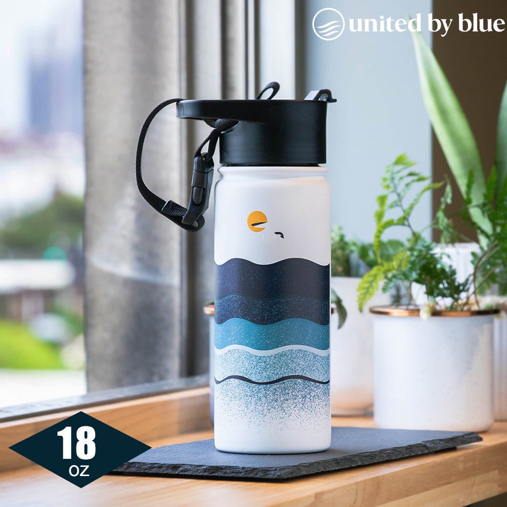 United by Blue 707-281 Travel Bottle 不鏽鋼保溫瓶(18oz/530ml) / 003-波浪(白)