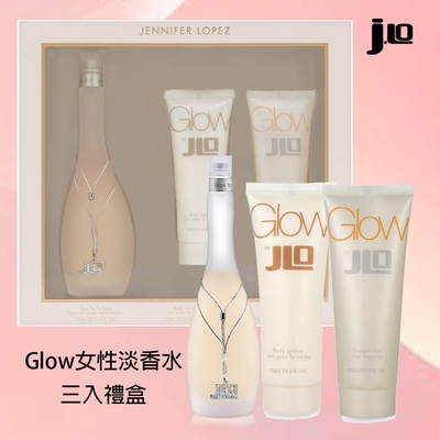 JLO 珍妮佛羅培茲 Glow女性淡香水三入禮盒(淡香水100ml+身體乳75ml+沐浴膠75ml) -快速到貨