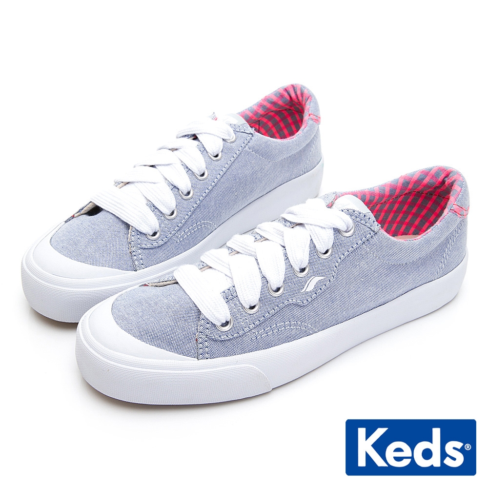 Keds CREW KICK 經典半月帆布綁帶休閒鞋-淺藍