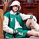 FILA 中性鋪棉棒球外套-綠色 1JKX-5726-GN product thumbnail 1