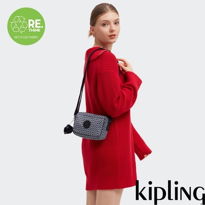 Kipling 經典老花前後加寬收納側背包-ABANU