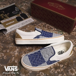 Vans 休閒鞋 Classic Slip-On 灰 藍 男鞋 女鞋 懶人鞋 拼接 刺子繡 VN0A7VCFBCK