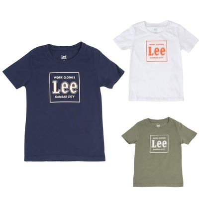 Lee 童裝 大Logo方框短袖圓領T 三色選