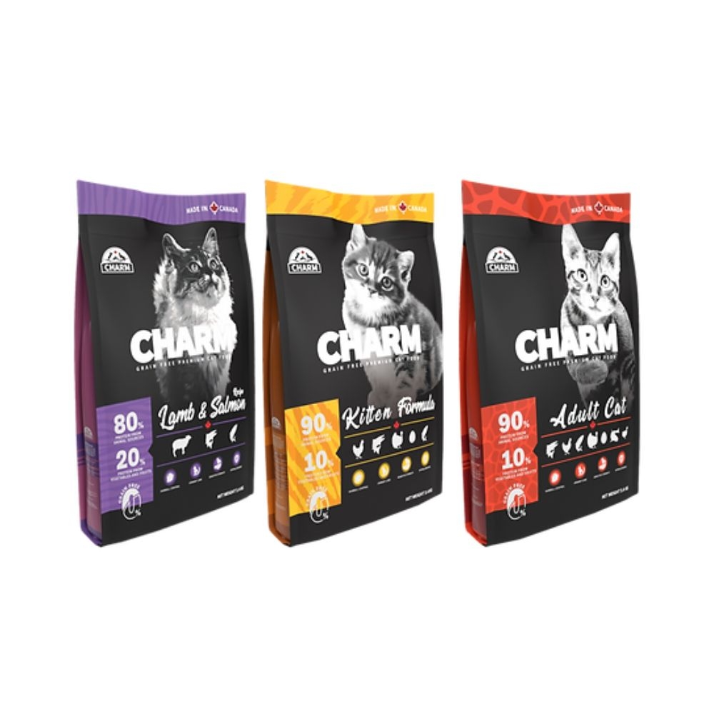 加拿大CHARM野性魅力-幼貓/成貓/羊肉鮭魚配方 340G x 3入組(購買第二件贈送寵物零食x1包)