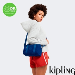 Kipling 夏日靛青藍中型圓筒手提肩背兩用包-BINA M