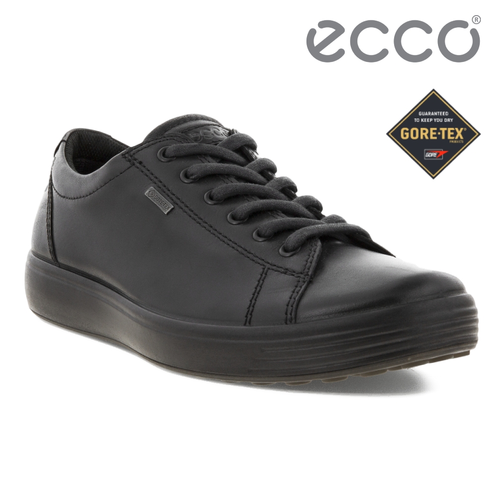 ECCO SOFT 7 MEN S 防水款經典輕巧休閒鞋 男-黑