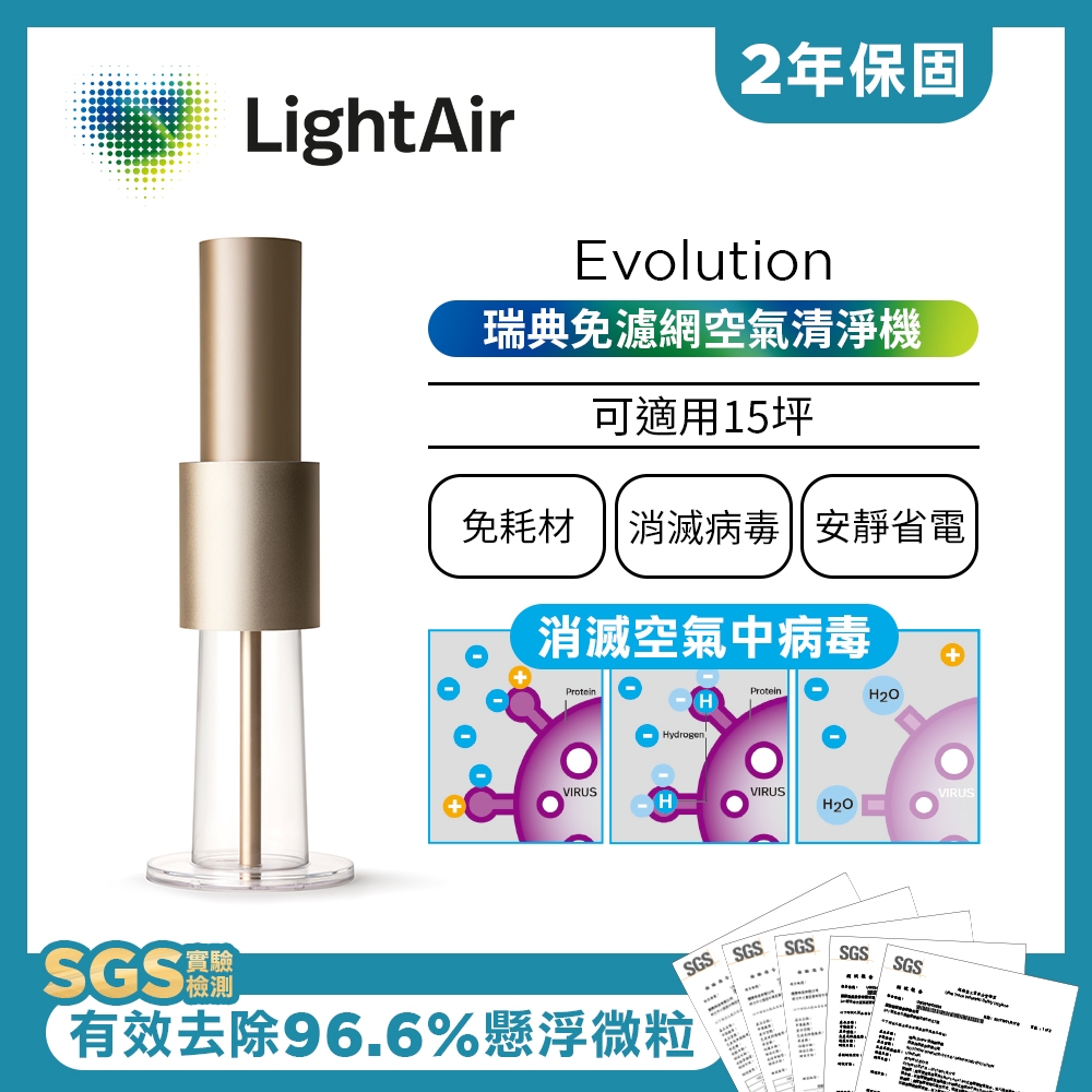 瑞典 LightAir IonFlow 50 Evolution PM2.5 精品清淨機- 蘋果金