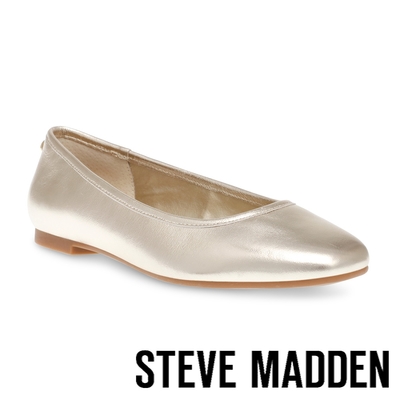 STEVE MADDEN-VALISA 素面皮革平底娃娃鞋-金色