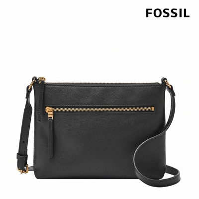 fossil fiona 真皮輕便休閒黑色斜背包 zb7266001