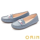 ORIN 甜美童趣縫線真皮 女 平底鞋 藍色 product thumbnail 1