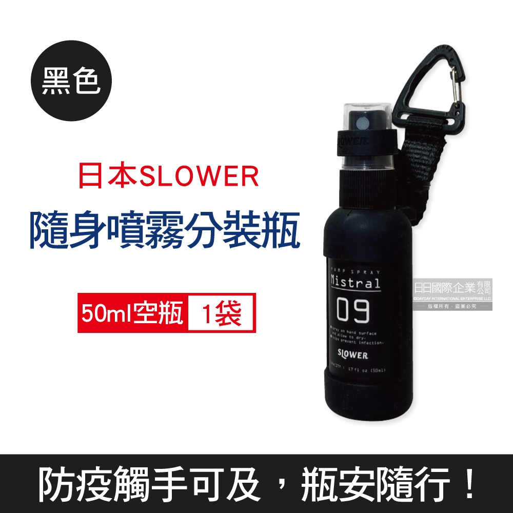 日本SLOWER 戶外密封防漏酒精噴霧隨身分裝瓶50ml/瓶(可分裝乾洗手,防蚊液)