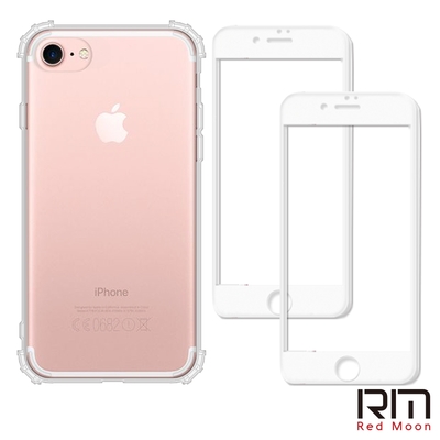 RedMoon APPLE iPhone SE3 / SE2 / i8 / i7 4.7吋 手機殼貼3件組 軍規殼-9H玻璃保貼2入