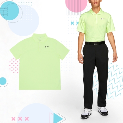 Nike Polo衫 Golf 男款 螢光綠 黑 高球 短袖 上衣 吸濕 快乾 高爾夫 小勾 CU9793-701