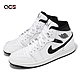Nike 休閒鞋 Air Jordan 1 Mid 男鞋 白 黑 反轉熊貓 皮革 中筒 AJ1 一代 DQ8426-132 product thumbnail 1