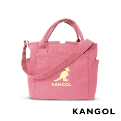 福利品 KANGOL 韓版玩色-帆布手提/斜背托特包-灰粉