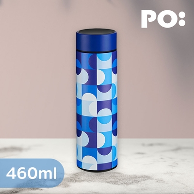 【PO:Selected】丹麥溫度智能杯460ml(復古圖騰-淺藍)