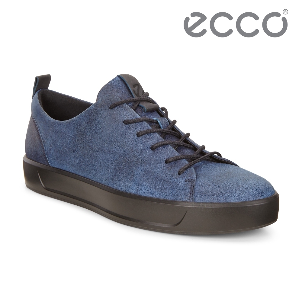 ECCO SOFT 8 M 限定款簡約休閒鞋 男-牛仔藍