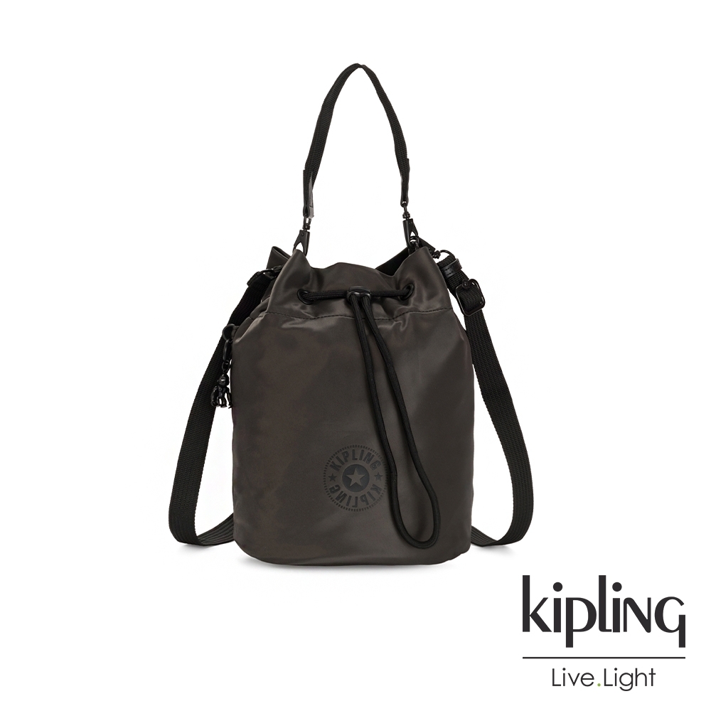 Kipling 沉穩霧黑色大容量手提兩用水桶包-LABI