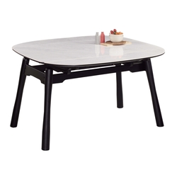 文創集 詹洛4.3尺可伸縮岩板圓餐桌-130x80.5-130x77cm免組