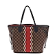 LV N40047經典Neverfull MM Damier帆布手提/肩背托特包(紅/咖啡色) product thumbnail 1