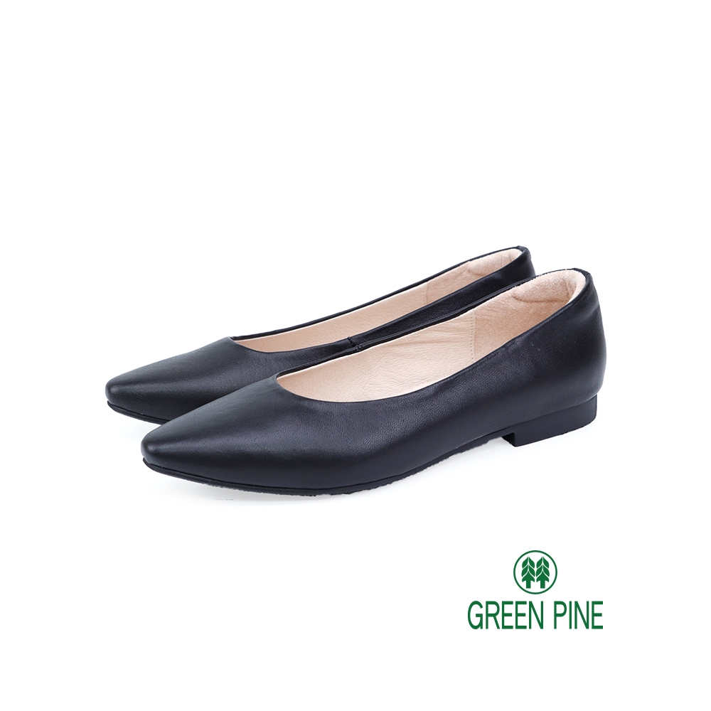 Green Pine 百搭素面微尖低跟鞋 黑色 (00701900)