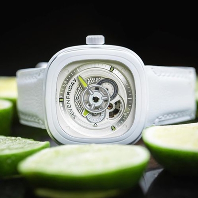 SEVENFRIDAY CAIPI P系列陶瓷機械腕錶(P1C/04)x蛋白色x47.6x47mm