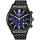 CITIZEN 光動能 七夕情人三眼計時男錶(CA4415-81L)-黑x藍42mm product thumbnail 1