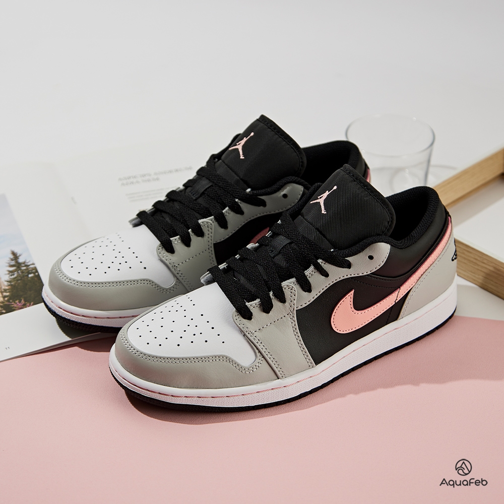 Nike Jordan 1 Low 男鞋黑色灰色粉色AJ1 經典低筒運動休閒鞋553558-062