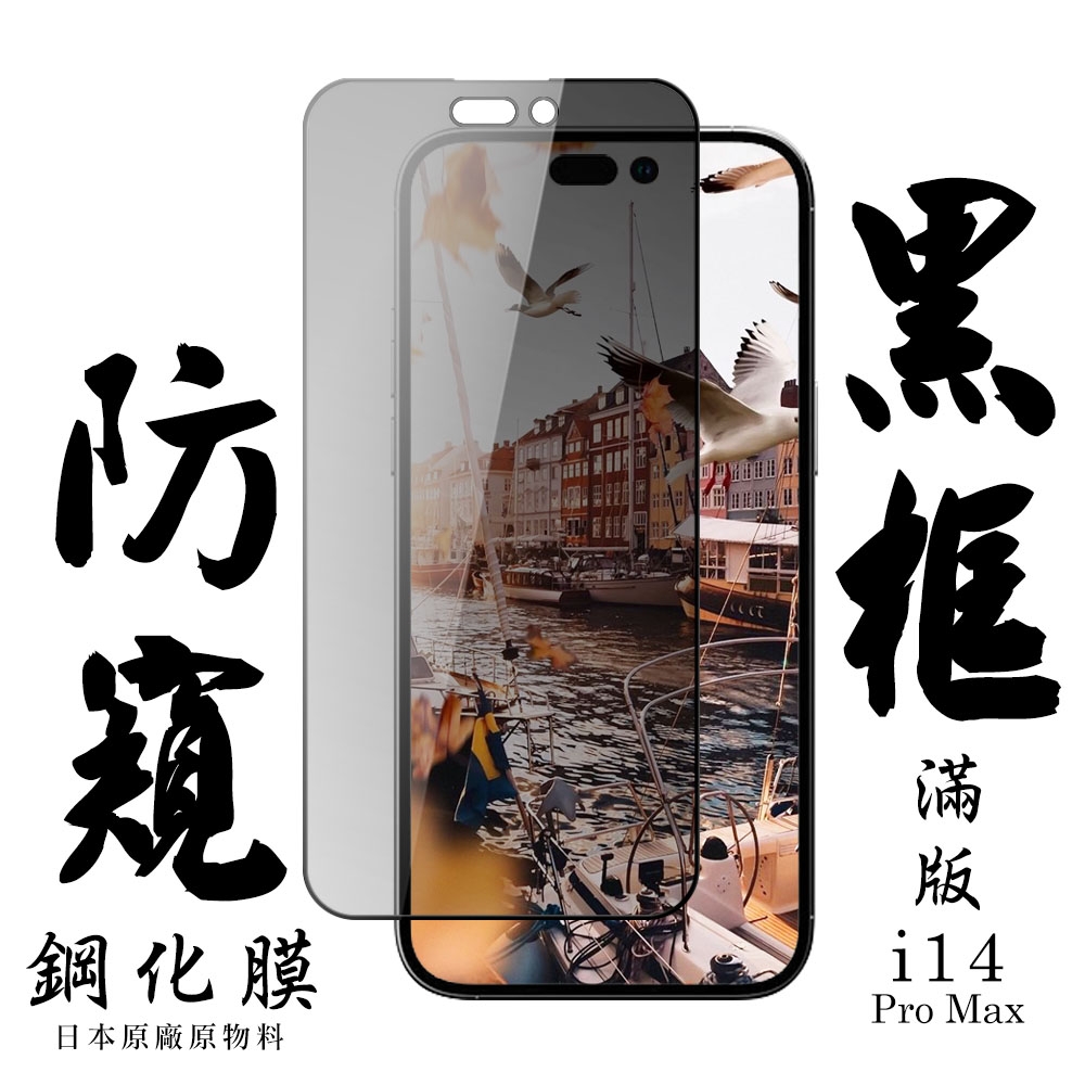 IPhone 14 PRO MAX 保護貼 日本AGC滿版黑框防窺鋼化膜(IPhone 14 PRO MAX 保護貼 鋼化膜)