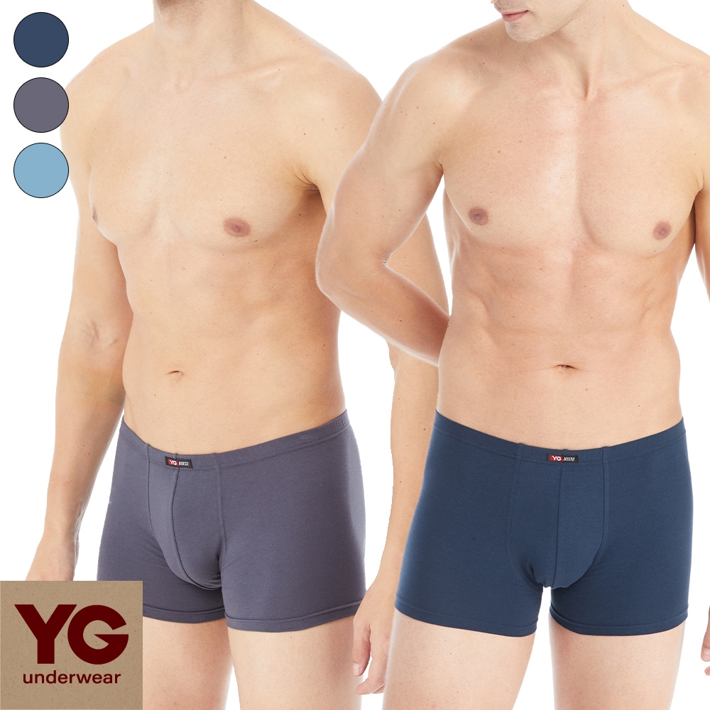 【YG】親膚透氣天然彈性棉三片式平口褲-深灰