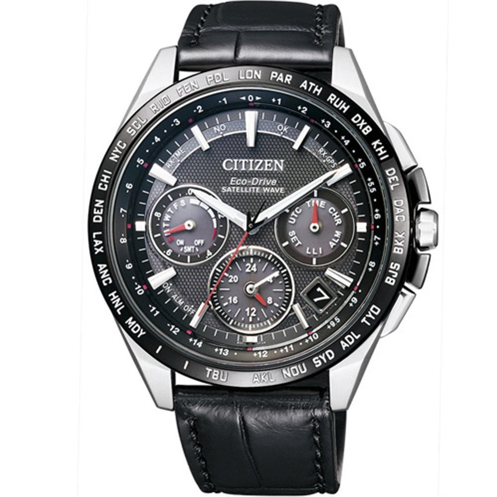 CITIZEN GPS衛星對時F900光動能鈦腕錶(CC9015-03E)-黑/