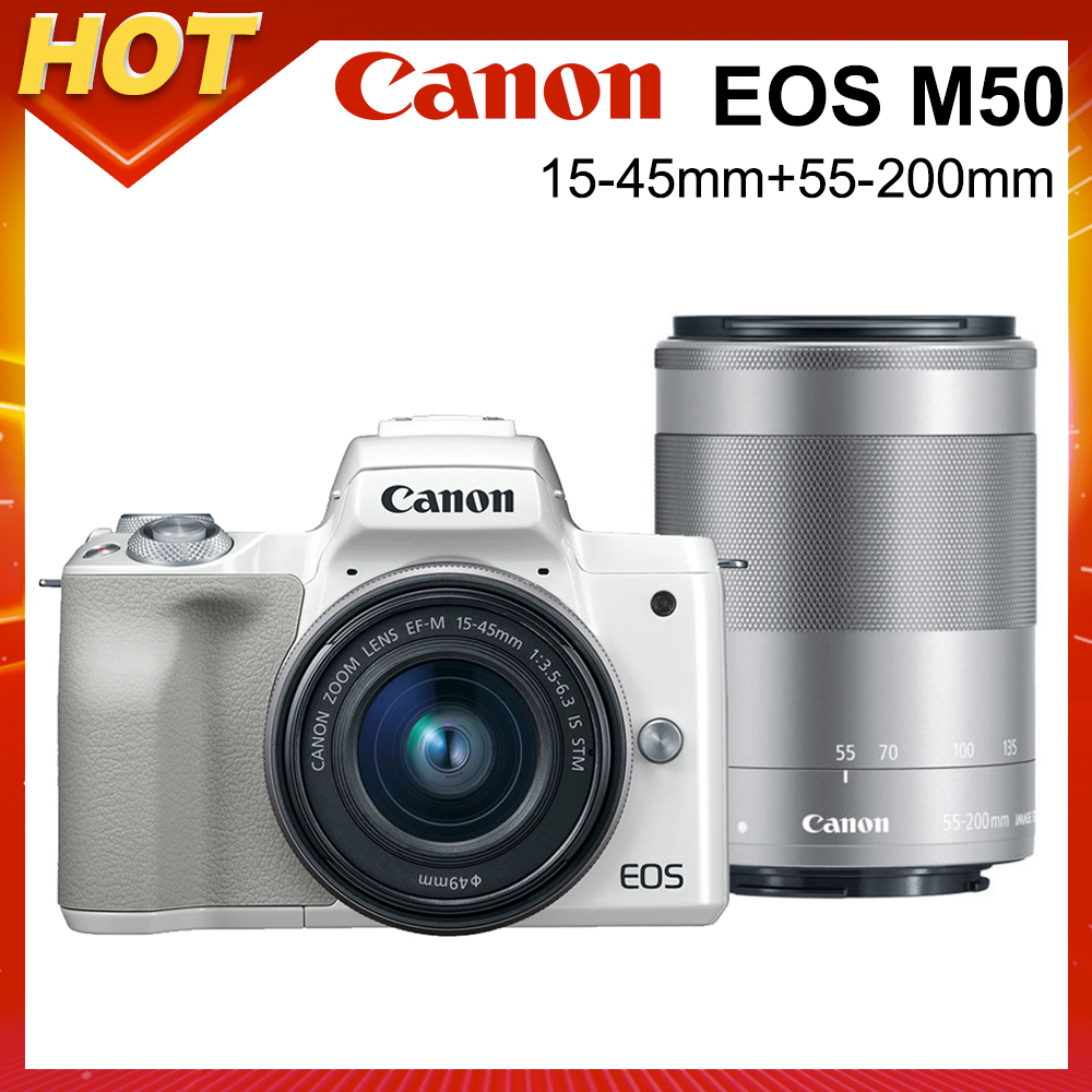 Canon EOS M50 15-45mm+55-200mm 雙鏡組(公司貨) product image 1