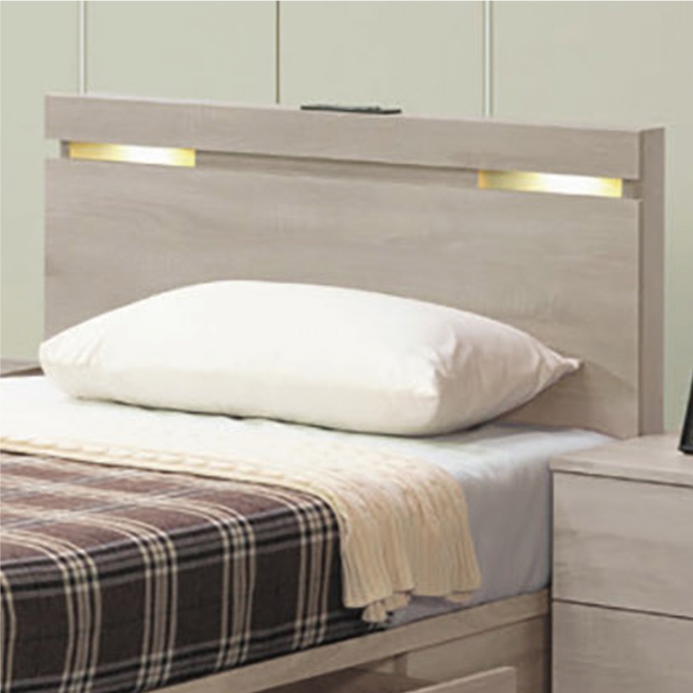 【綠活居】瑞典  現代3.5尺閱讀燈單人床頭片(不含床底＋不含床墊)-106x12x91cm免組