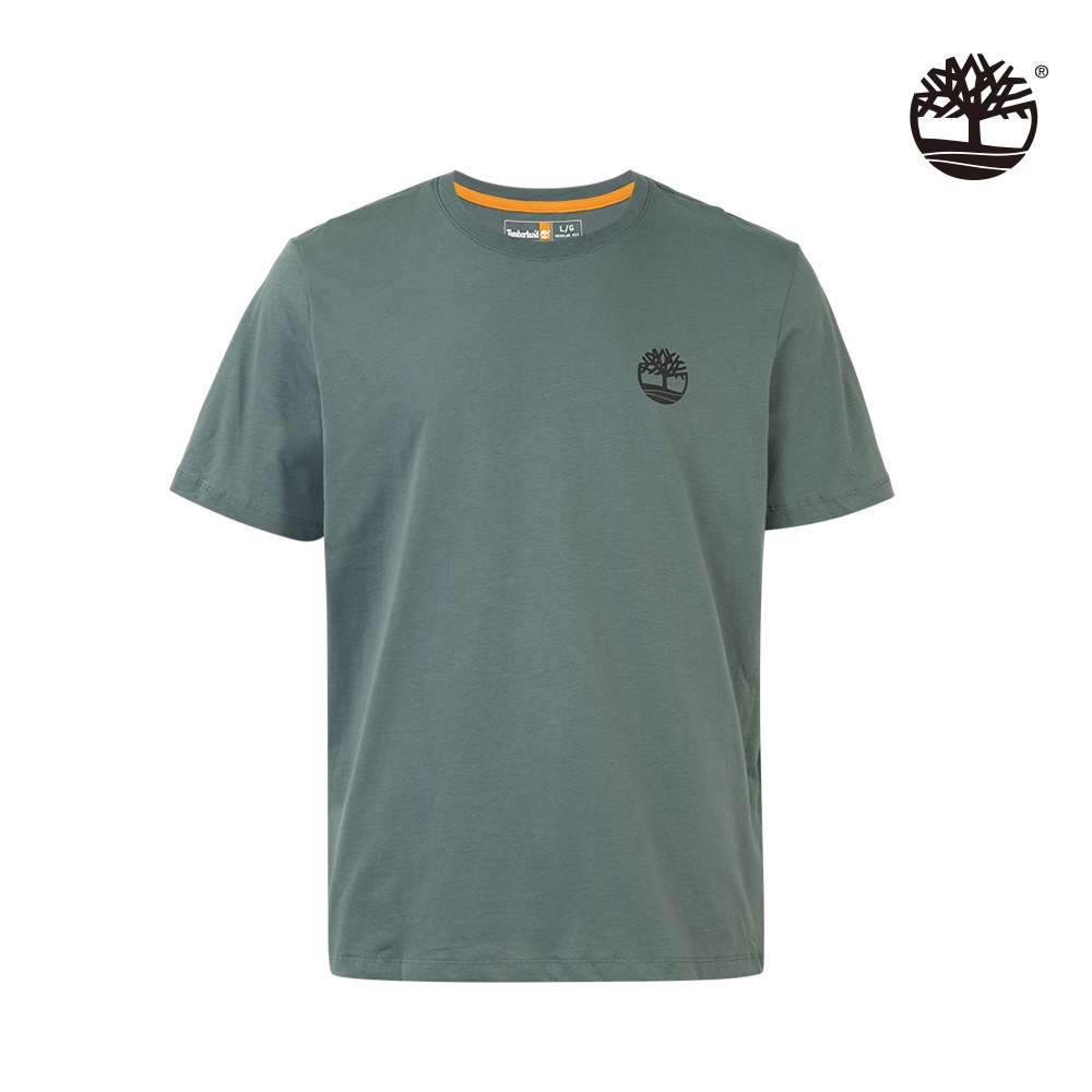 Timberland 男款青灰色背面方形Logo印花短袖T恤|A5VUH392