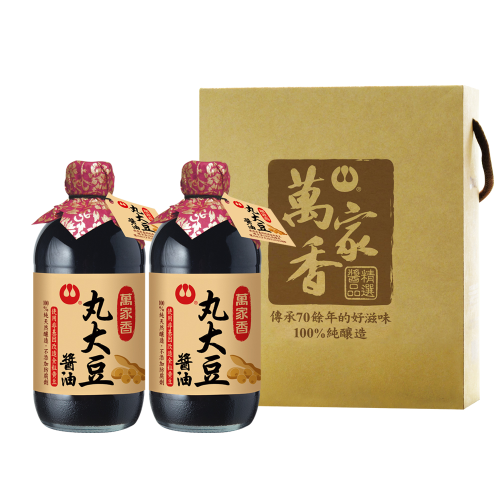 萬家香 精選醬品禮盒-丸大豆醬油(450mlx2入)