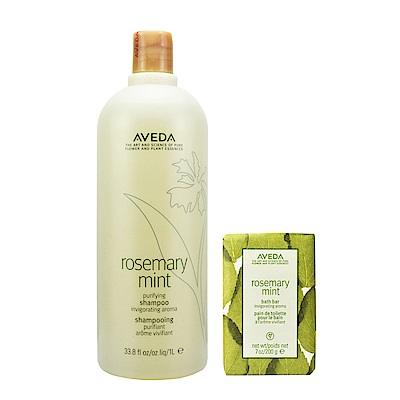 *AVEDA 迷迭/薄荷洗髮精1000ml+迷迭/薄荷沐浴皂200g