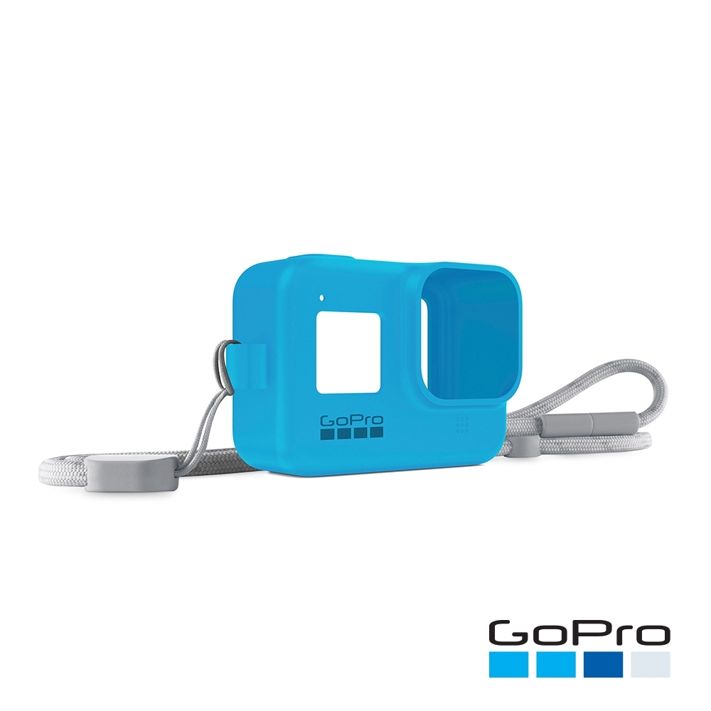 GoPro-HERO8 Black專用矽膠護套+繫繩-晴空藍AJSST-003
