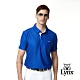 【Lynx Golf】男款吸濕排汗出芽配布山貓串標印花短袖POLO衫-寶藍色 product thumbnail 2