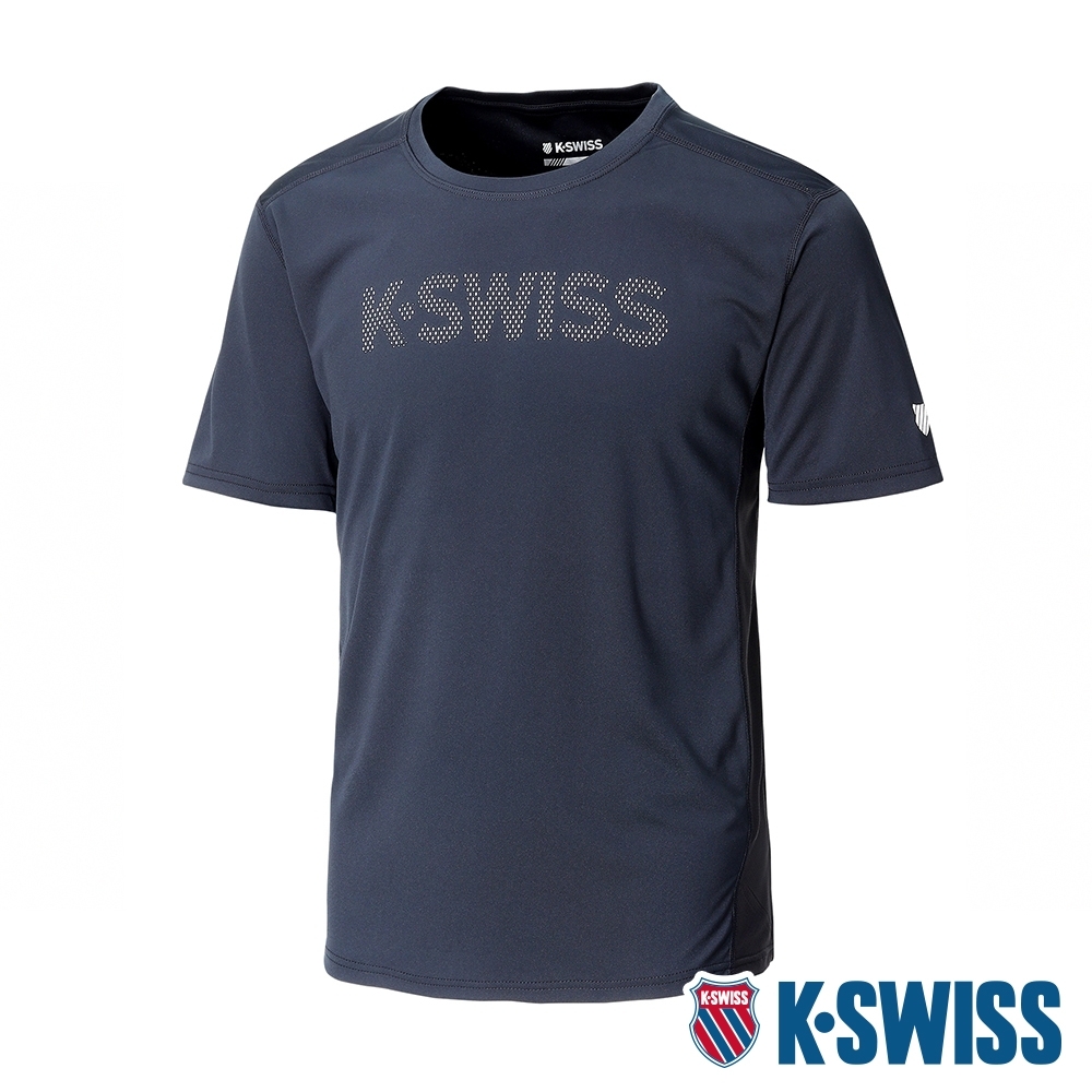 K-SWISS Mesh Logo Print Tee 排汗T恤-男-黑