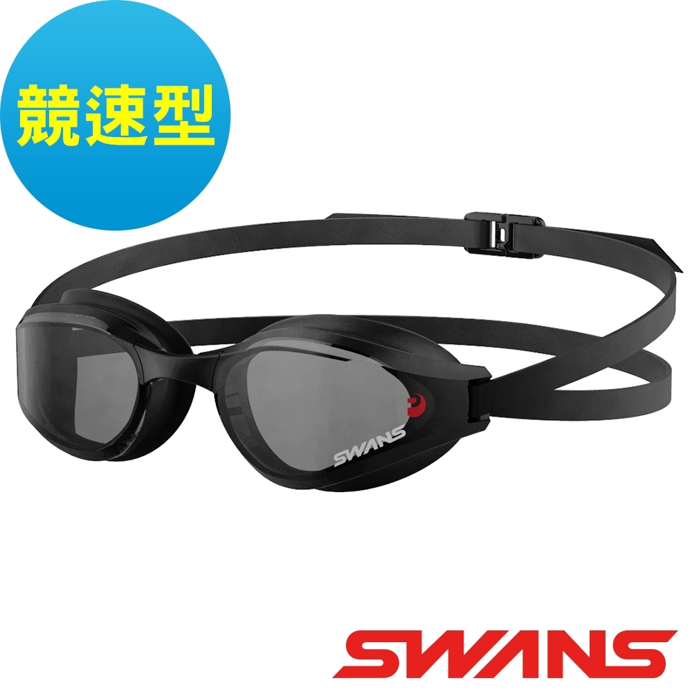【SWANS 日本】光學通用型泳鏡(SR-81NPAF黑/防霧鍍膜/抗UV/矽膠軟墊)