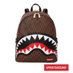 SPRAYGROUND- CASHIN CHECKS 復古方格美金鯊魚後背包-棕色