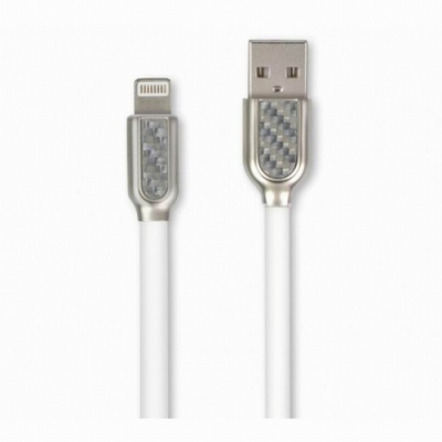 KINYO(蘋果)碳纖維鋅合金數據線USB-A20(兩入裝)