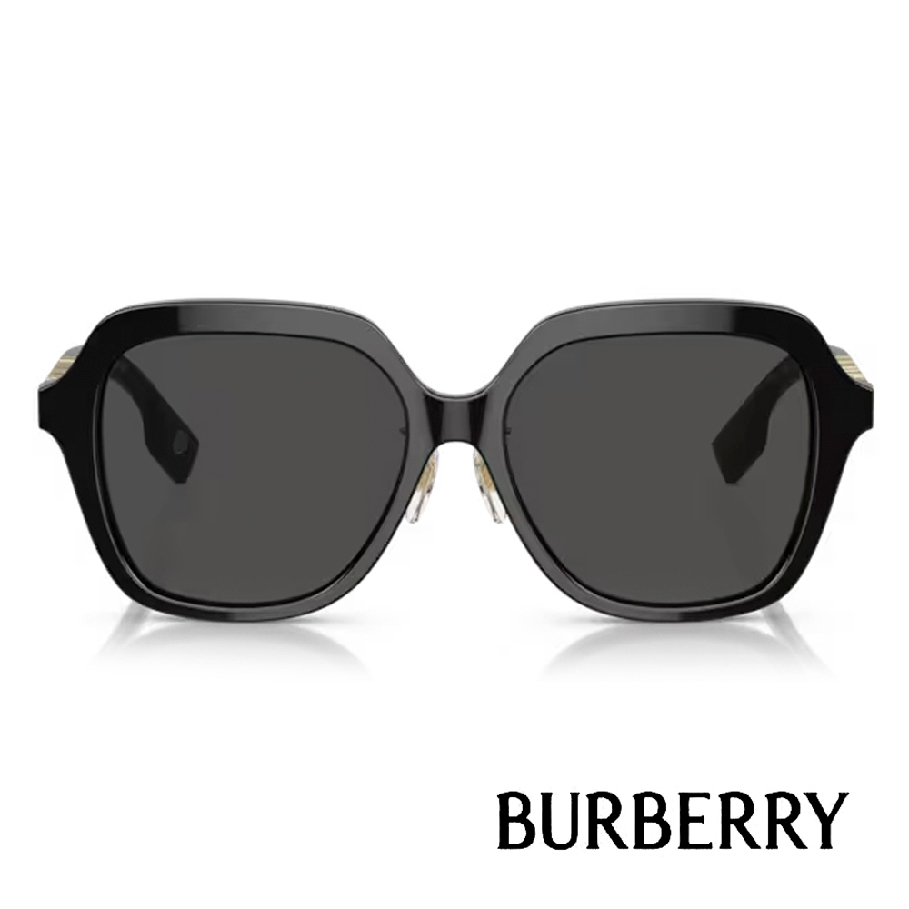 BURBERRY 膠框大方框立體LOGO 太陽眼鏡/黑灰鏡片#B4389F 300187 | 太陽 