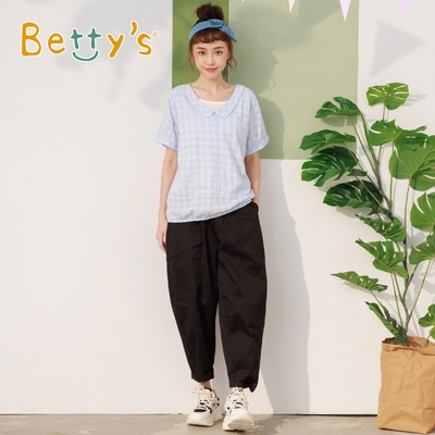 betty’s專櫃款　多口袋前排釦低襠休閒褲(黑色)