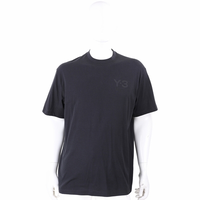 Y-3 字母標誌微彈性棉質黑色短袖TEE T恤