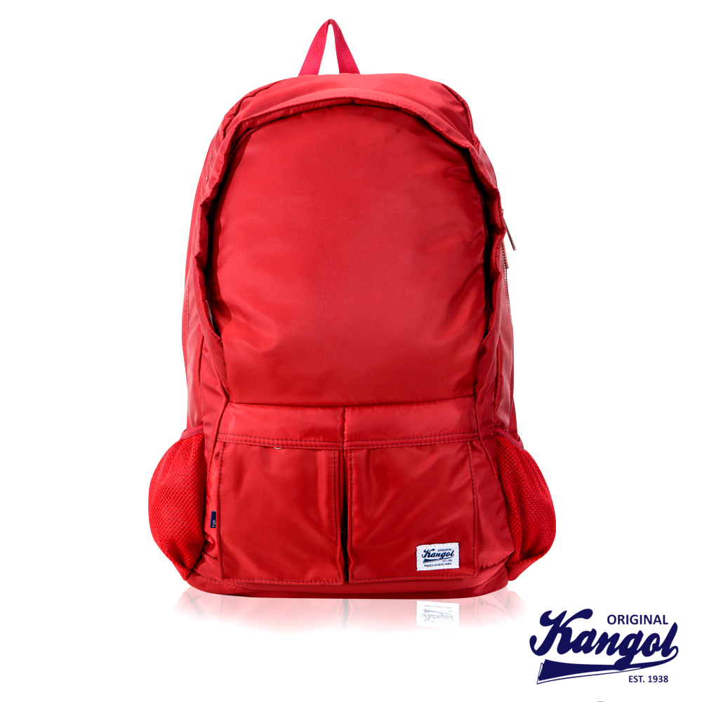 KANGOL 英式時尚輕時尚休閒13吋筆電後背包防潑水尼龍-紅