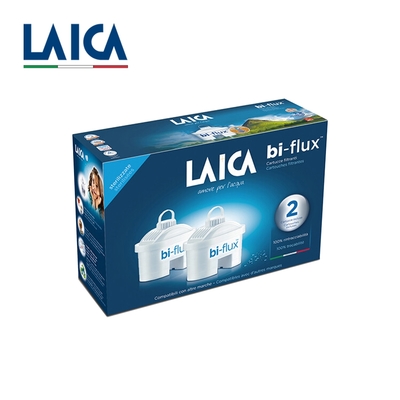 LAICA萊卡 義大利進口 長效八周 bi-flux雙流濾心 F2M 濾芯2入 (瞬熱飲水機、除菌濾水壺適用)