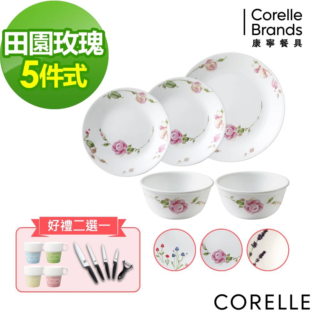 (加碼贈好禮二選一)【美國康寧】CORELLE 多款花色5件式餐具組 任選均一價 product image 1