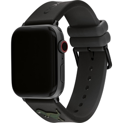 COACH Apple Watch 錶帶 42/44/45mm 適用 矽膠錶帶 新春送禮- 黑x小恐龍(不含手錶)